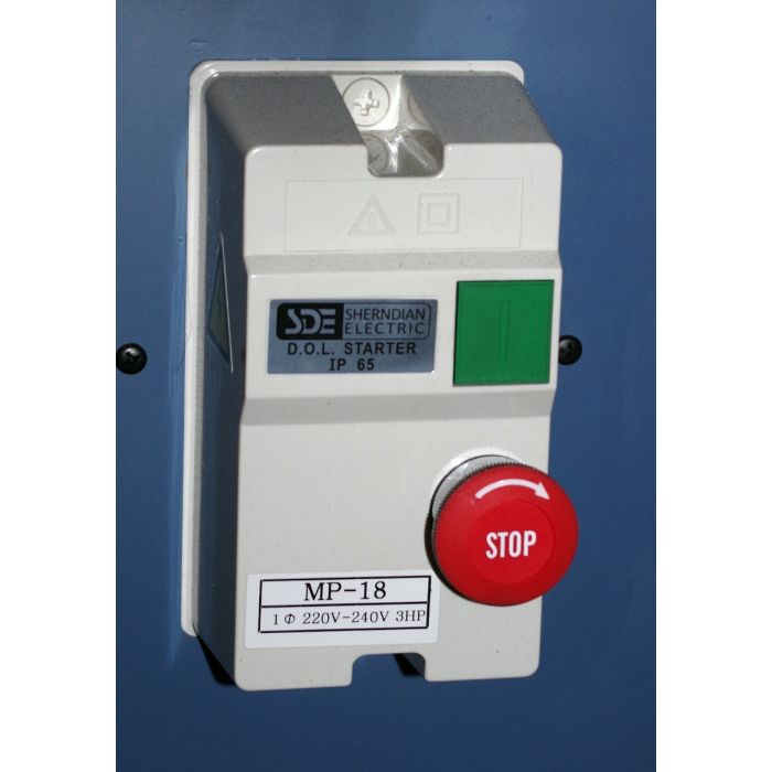easy to reach magnetic safety switch with large emergency stop button