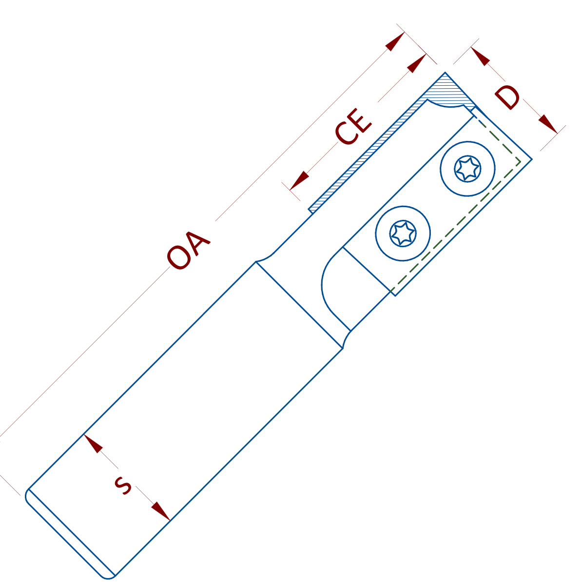 2 flute insert router bit dimensions