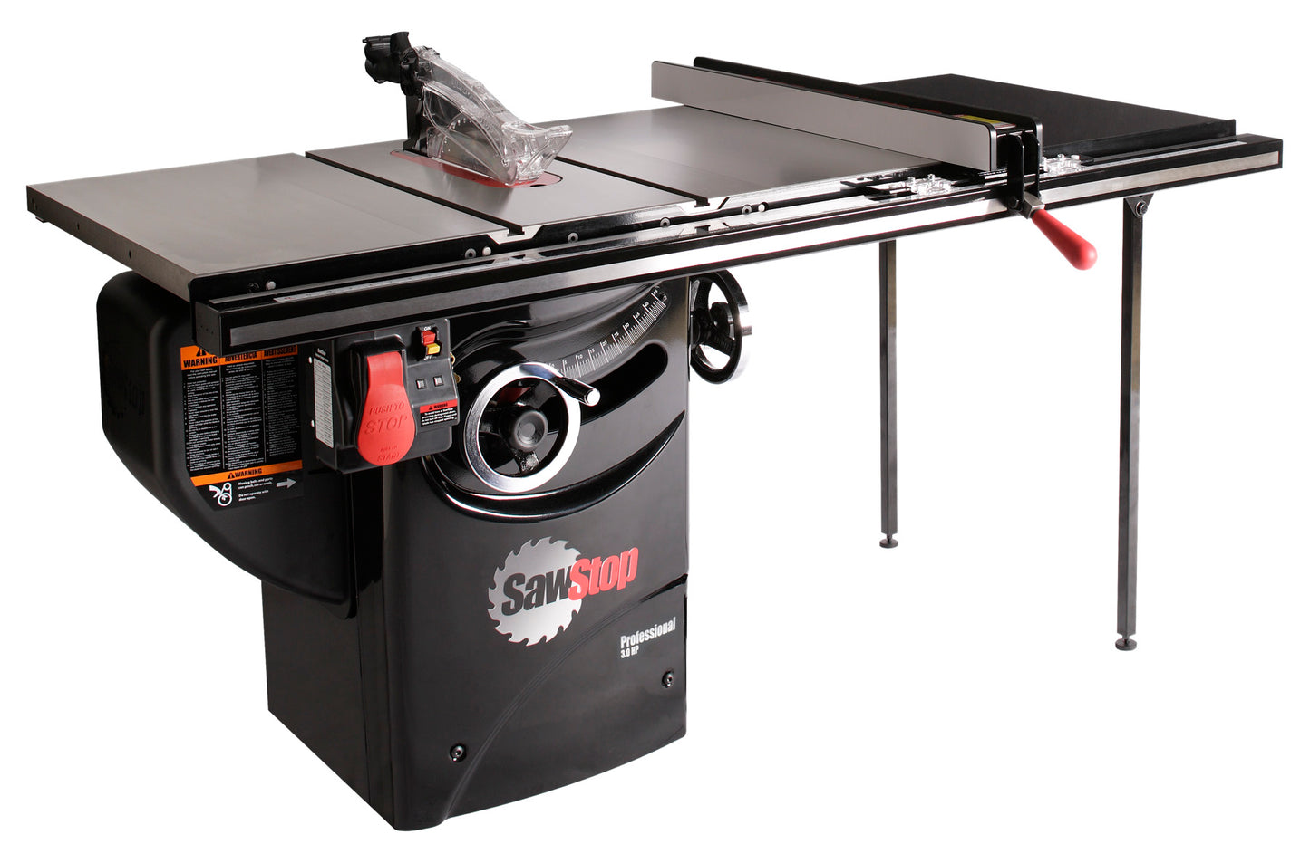 SawStop professional table saw, full cabinet stand, improved dust collection, 36" rip capacity