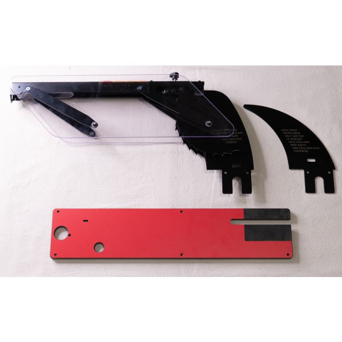 table saw guard kit with zero clearance insert and riving knife