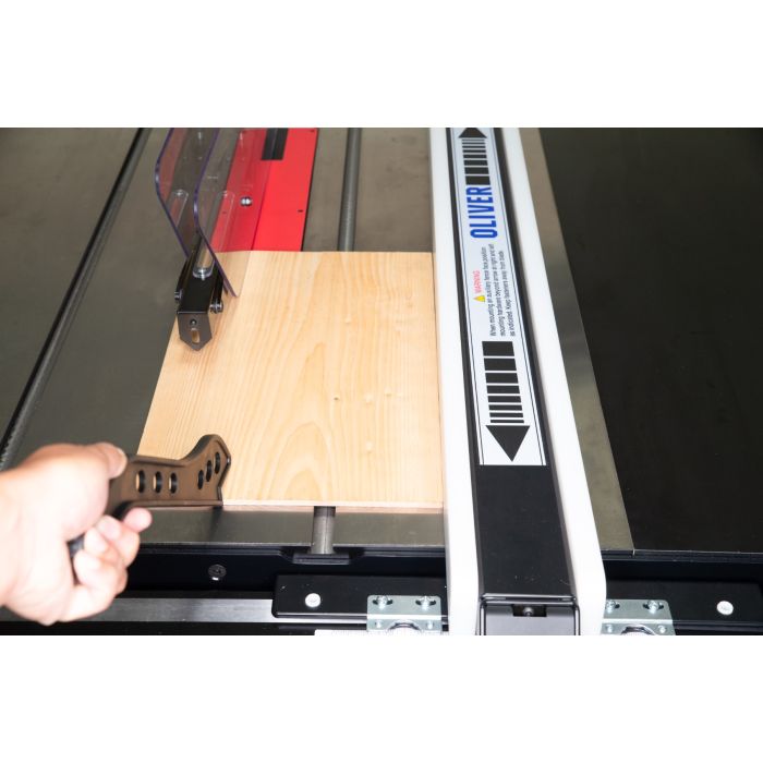 table saw used with a push stick