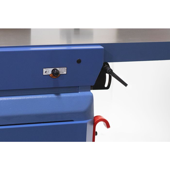 infeed table locking handle and adjustment pin