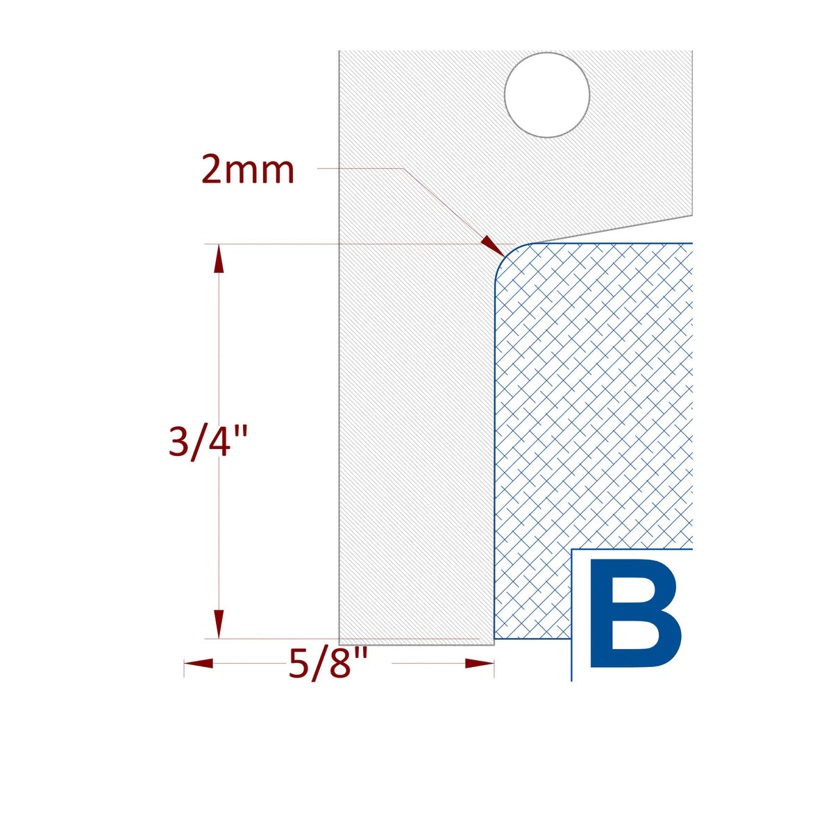 profile radius knife drawing
