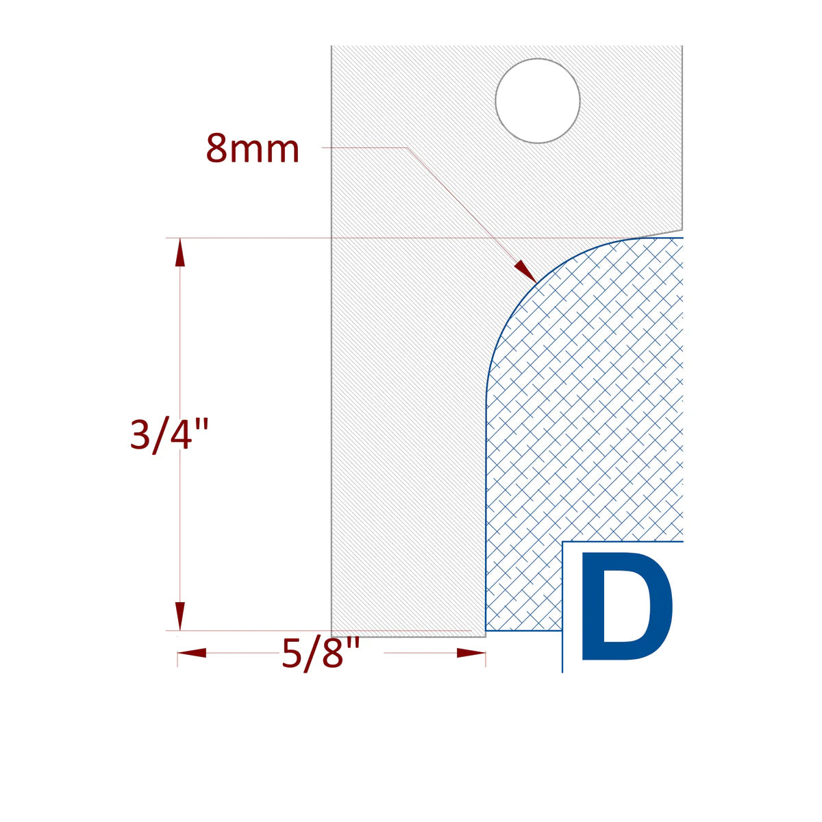 profile radius knife drawing