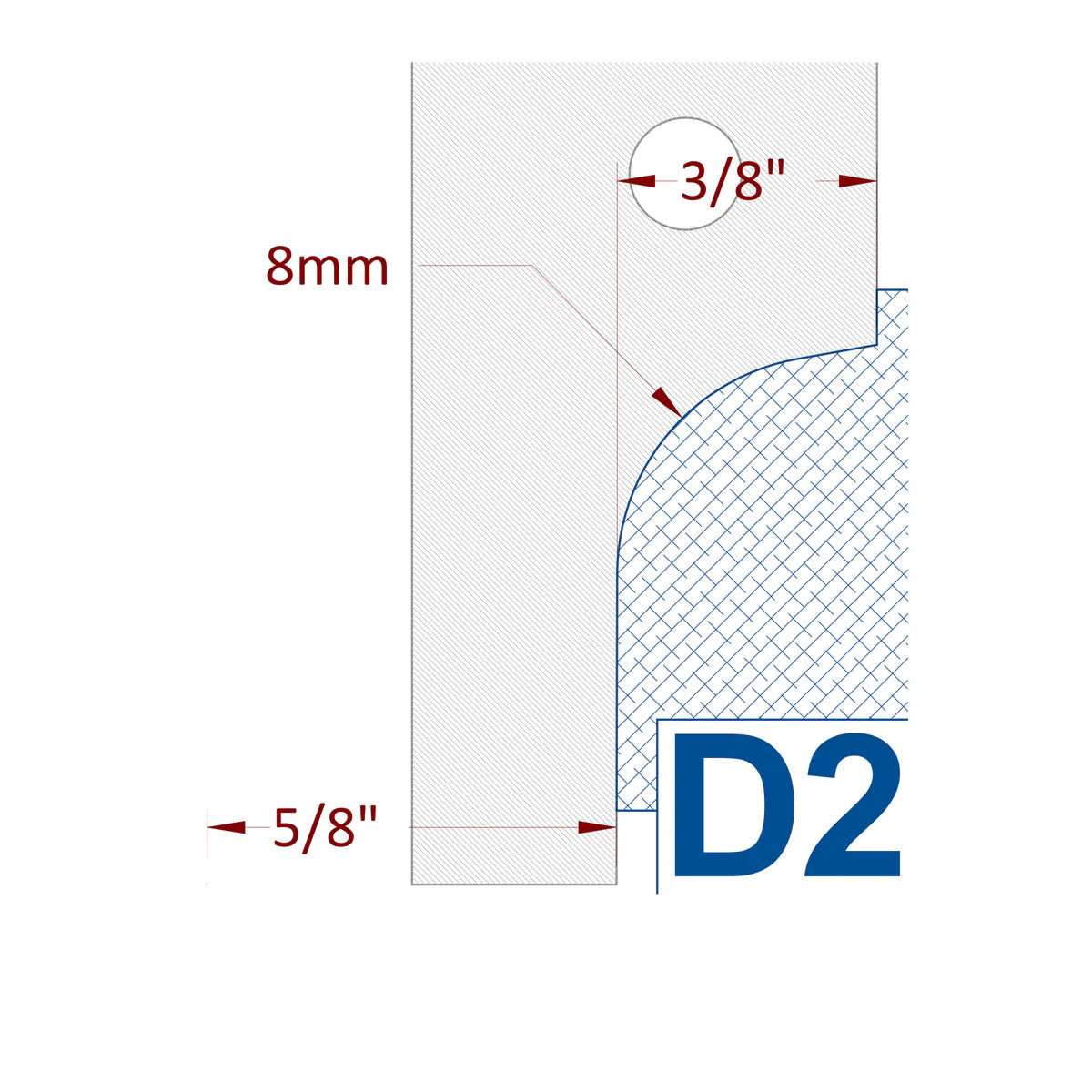 profile radius knife drawing