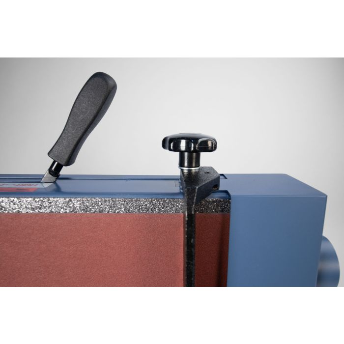 edge sander belt release lever