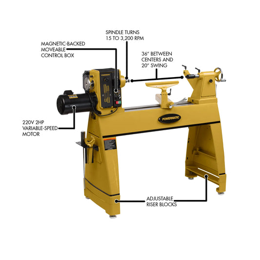 35” x 20” Woodworking Lathe