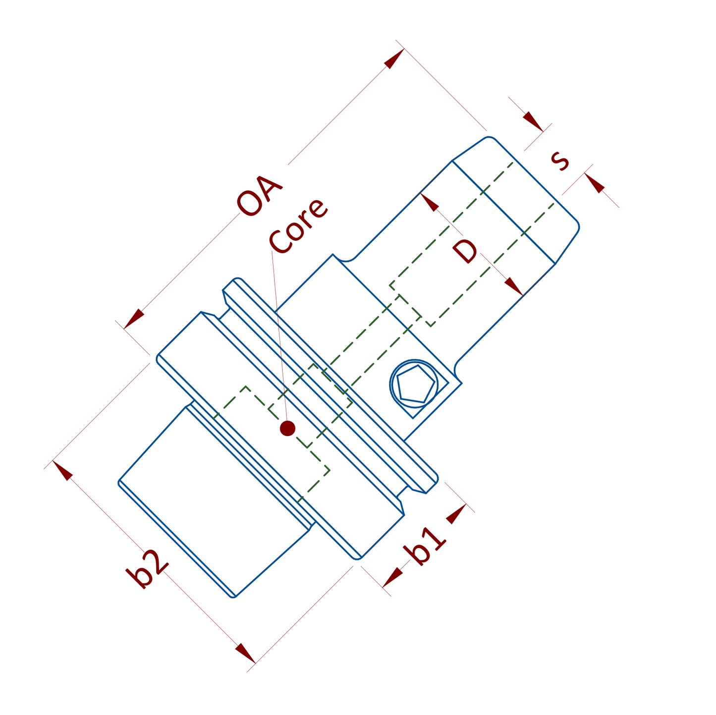HSK hydraulic tool holder drawing