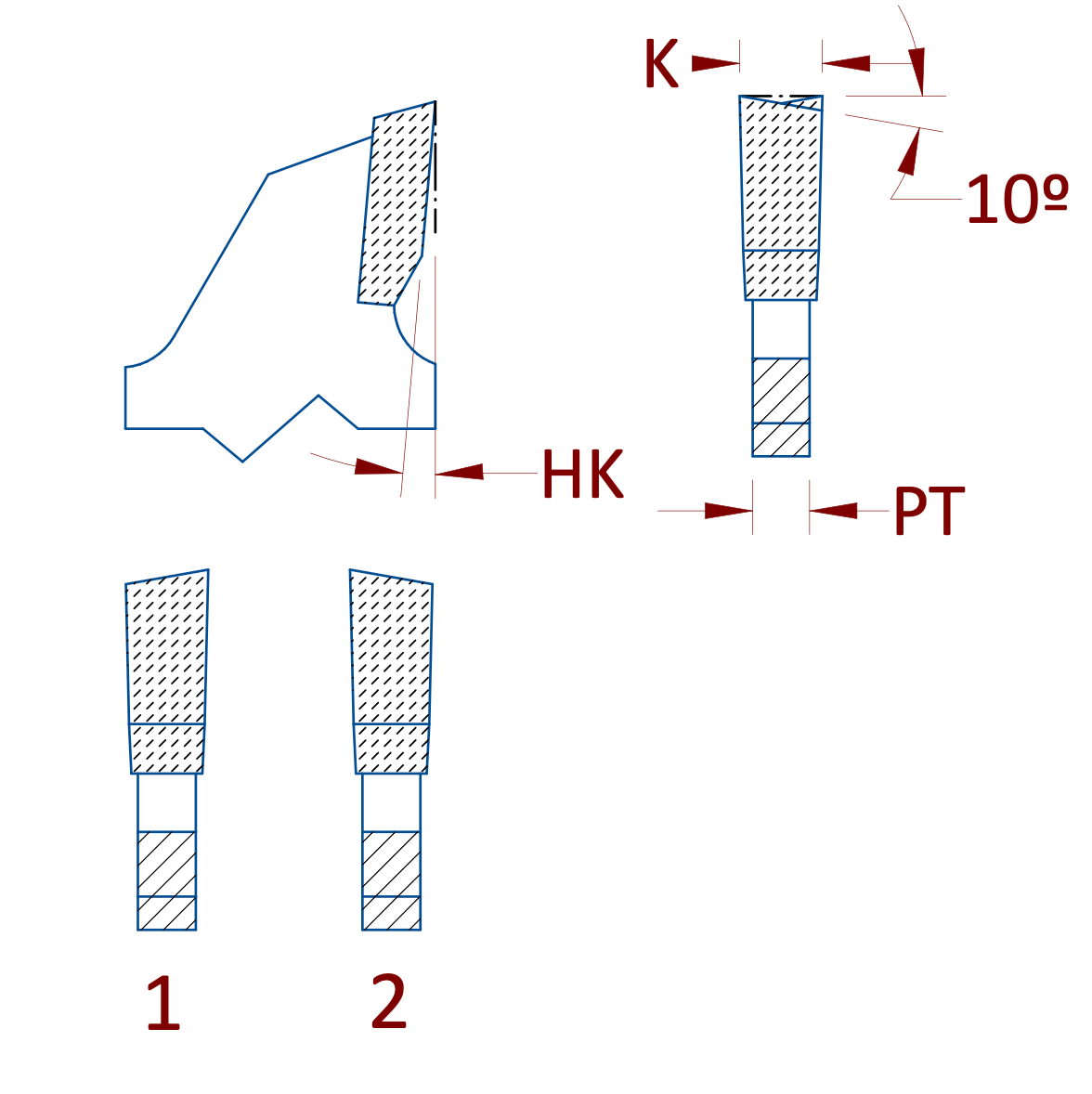 saw tooth profile drawing